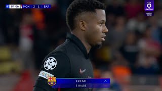 ANSU FATI returned vs AS MONACO HD 1080i [upl. by Akienom]