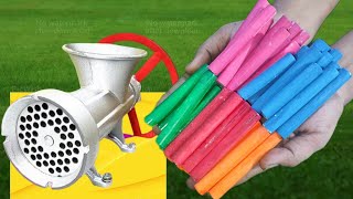 New Experiment MEAT GRINDER Vs colourfull chalk NEW VIDEO ASMR [upl. by Araes543]