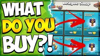 Spending League Medals and a New Farm Base What to buy in League Shop in Clash of Clans [upl. by Rubliw]