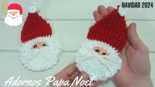 Tejé Adornos Navideños de Papa Noel a Crochet  Paso a Paso [upl. by Airtemad]