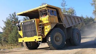 RARE and MASSIVE Faun K858 trucks are driving through the quarry [upl. by Rebmac]