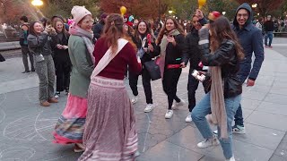 Hadai Prana Prabhu Chants Hare Krishna at Washington Square Park and Parisians Play Shakers amp Dance [upl. by Sierra]