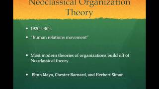 Overview of Classical and Neoclassical Organization Theory [upl. by Stewardson]