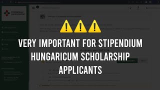 Important Note for Stipendium Hungaricum scholarship Applicants  Sending Partners  Dos and Donts [upl. by Akili]