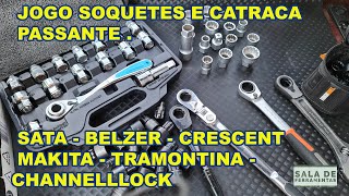 JOGO SOQUETE PASSANTE  BELZER  SATA  MAKITA  CHANNELLOCK  TRAMONTINA FERRAMENTAS [upl. by Sinegold]