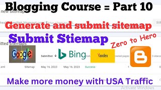 Sitemap for blogger  how to submit sitemap in Google search console  Blogger course part  10 [upl. by Searle]