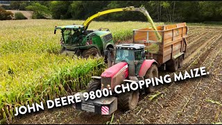 4Kᵁᴴᴰ Harvest 2024 Chopping maize with a John Deere 9800i near Parham Airfield in Suffolk [upl. by Latterll823]