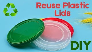 how to reuse plastic lids  DIY plastic recycling  best out of waste  DIY crafts  reuse ideas [upl. by Winnick975]