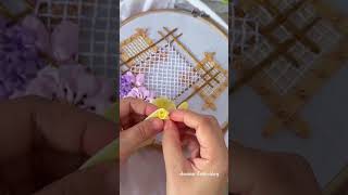 ribbonembroiderytutorial diy ribbonembroidery handmade ribbon [upl. by Robbyn]