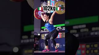 Slow motion of Giulia Miserendino 64kg 🇮🇹 102kg  225lbs 2024 European U23 Weightlifting Champs [upl. by Adnovad941]