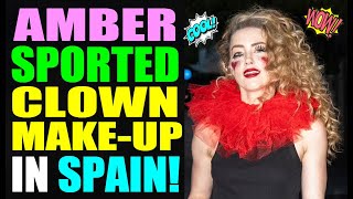 Amber Heard sported CLOWN MAKEUP in Spain [upl. by Ahsemal97]