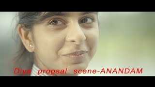 anandam proposal scene  diya proposing akshay  ആനന്ദം  diya proposing to akshay  cute proposal [upl. by Phenica699]