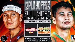 FINAL 2 MINUTES OF SAN JUAN VS CALOOCAN GAME 2 NORTH SEMIFINALS [upl. by Ilyssa602]