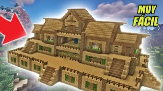 🏠¿Como HACER una CASA GRANDE de MADERA para SURVIVAL en Minecraft Muy Fácil🏡 [upl. by Krys540]