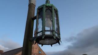 Classic vintage May 1937 wooden coronation lamppost at Burton Church Cheshire England UK [upl. by Vocaay]