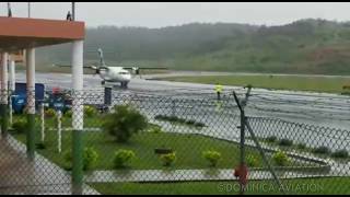 Wet Arrivals ATR 42 EMB120  the Douglas Charles Airport [upl. by Staford777]