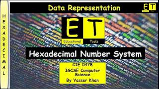 Hexadecimal Numbers [upl. by Retnyw]