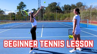 Beginner Tennis Lesson Learn How to Play Tennis with a Complete Beginner [upl. by Nyvar]