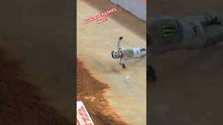 Austin Forkner CRASHES HARD while leading championship supercross 2024 Arlington [upl. by Enelie]