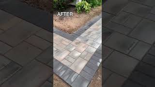 Paver Walkway Build  Before and After construction demo landscaping walkway [upl. by Mich]