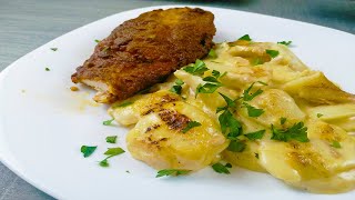 Crispy Chicken with Potatoes Dauphinoise delicious recipe  poulet Crispy pommes de terre gratin [upl. by Loria]