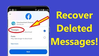 How To Recover Deleted Messages On Messenger Recover Deleted Facebook Messages  Howtosolveit [upl. by Luapleahcim]