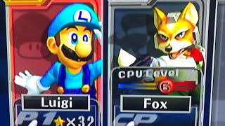 Super Smash Bros Melee Final Destination Lvl6 Fox vs Luigi 👍 [upl. by Lamson978]