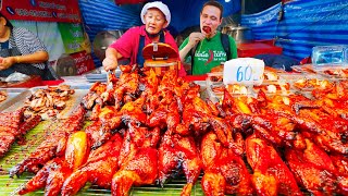 Thai Street Food  DINO BARBECUE at Thailand’s Extreme Food Fair [upl. by Tiraj239]