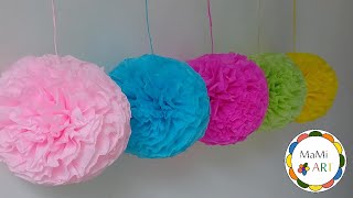 JAK ZROBIĆ KULE Z BIBUŁY  POMPON OZDOBY Z BIBUŁY Tutorial  Decorations that impress [upl. by Eiznekcam]