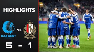 KAA Gent vs Standard de Liège 51 Highlights  La Gantoise  Standard  Jupiler Pro League 2024 [upl. by Aretha]