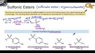 0210 Sulfonate Esters Electrophilic Derivatives of Alcohols [upl. by Volotta685]