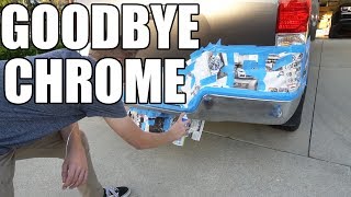 Starting the Tundra Build Removing Chrome Plasti Dip [upl. by Eahsed]