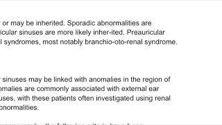 PREAURICULAR SINUS [upl. by Sirovat]