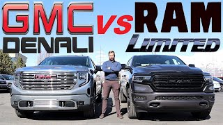 2023 GMC Sierra Denali VS 2023 Ram Limited Is Ram Still The King Of Luxury [upl. by Bouchard]