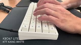 KTT Kang White V3 on Kbd67 lite  FR4 Plate  Keyboard Typing Sounds [upl. by Ronile]