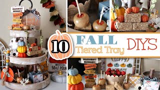 10 FALL TIERED TRAY DIYS 2021  Decorate Your TIERED TRAY For FALL  Easy amp Affordable Fall Crafts [upl. by Virgina]