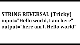 String Reverse  Good Python Coding Interview Question Tricky [upl. by Heddi670]