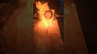 Pouring 2000 degree molten Nordic Gold into a slab table top woodworking rivertable experimental [upl. by Templer913]