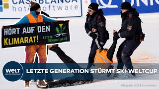 GURGL LETZTE GENERATION stürmt SkiWeltcup in Tirol und beschmieren Schnee mit Farbe [upl. by Cruz334]