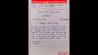 School Timings Are Changing Notice Writing [upl. by Grayson]