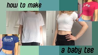 How to make a baby tee updated 🪡 How to resize a tshirt 🪡 Mens tshirt to baby tee [upl. by Rorie480]