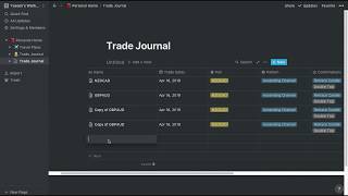 Basic Notion Trading Template [upl. by Dranoc778]