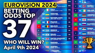 🏆📊 Who will be the WINNER of EUROVISION 2024  Betting Odds TOP 37 April 9th [upl. by Josh989]