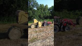 Just practicing unrolling hay for the winter vermeer caseih hay baling cattle [upl. by Reitman]