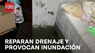 Reparan drenaje y provocan inundación en colonia Aviación Civil CDMX  Las Noticias [upl. by Arzed]