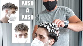 PERMANENTE PELO LISO A RIZADO HOMBRE PASO A PASO [upl. by Javed144]