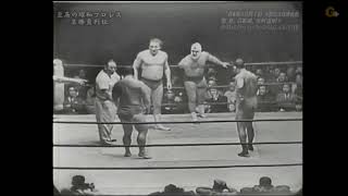 Toyonobori Baba Yoshimura vs The Destroyer Bill Dromo Kurt von Stroheim JWA  December 1 1964 [upl. by Tammany828]