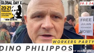 Julian Assange Statement Dino Philippos Workers Party front Royal Court of Justice London 20224 [upl. by Odysseus]