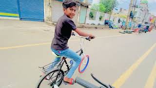 wheeling on cycle by Noel king  billa 09 vlogs [upl. by Tnomyar548]