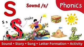 Jolly Phonics S  Story Sound Song Letter Formation amp Fun Activities  phonics [upl. by Nadabas]